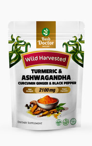 Turmeric, Ashwagandha, Ginger & Black Pepper Capsules 2100mg Daily Support for Joints, Stress & Immunity